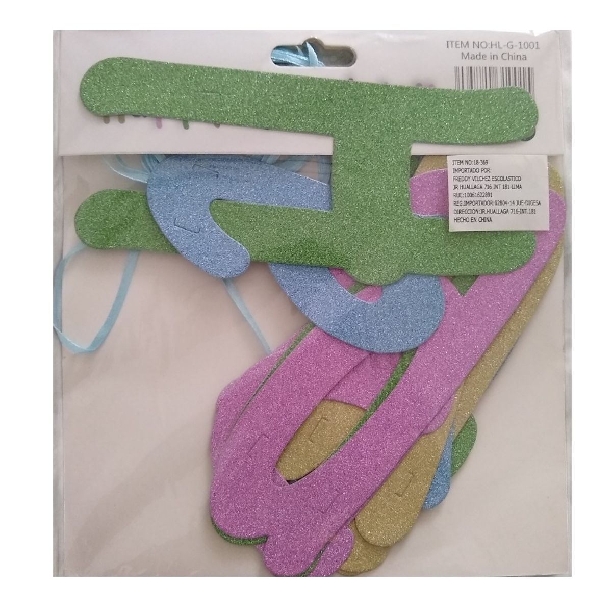 GENERICO - Cadeneta banderines Happy Birthday cumpleaños escarchado