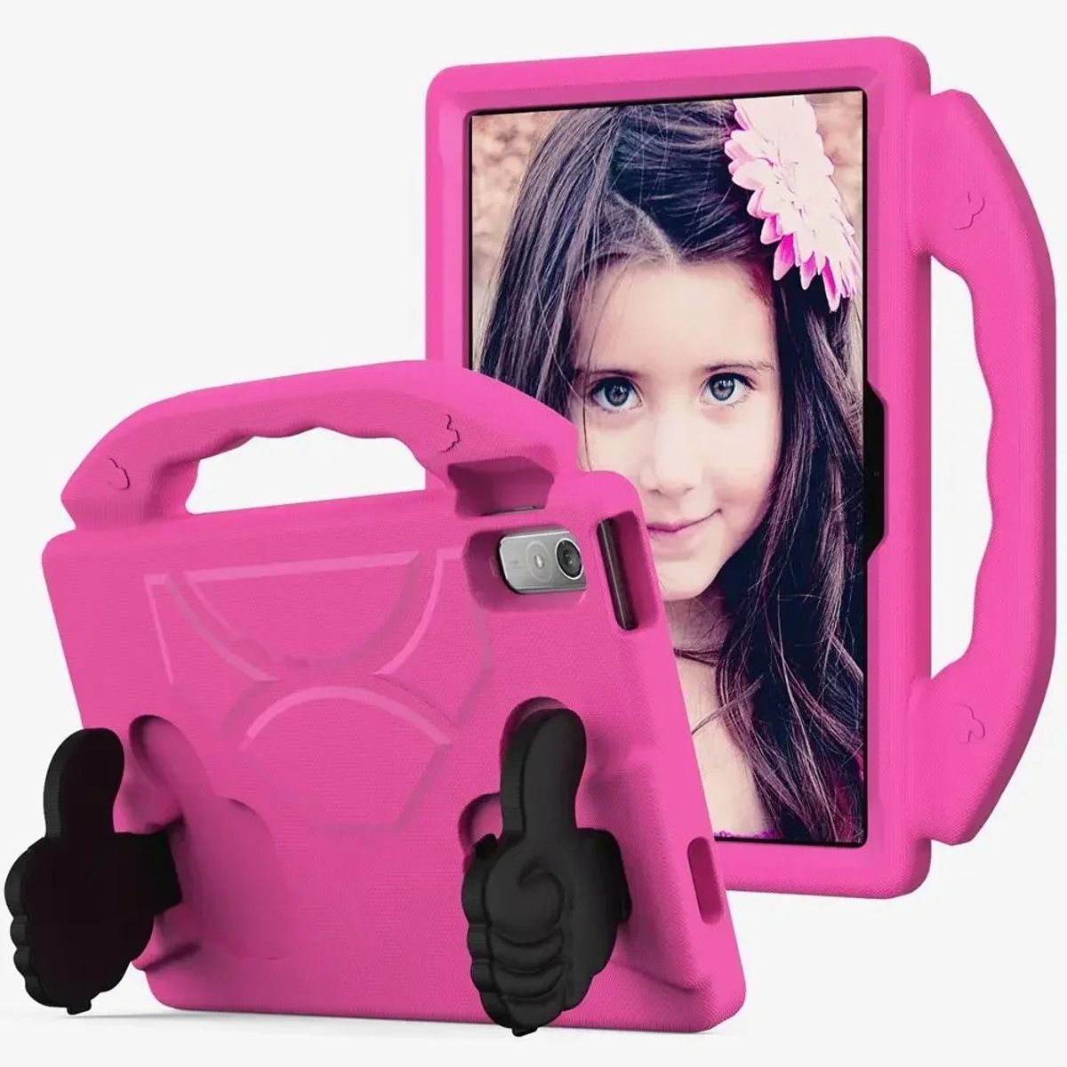 FUNDAANTIGOLPES - Funda de Goma con Diseño Like para Tablet Lenovo M10 5G Fucsia