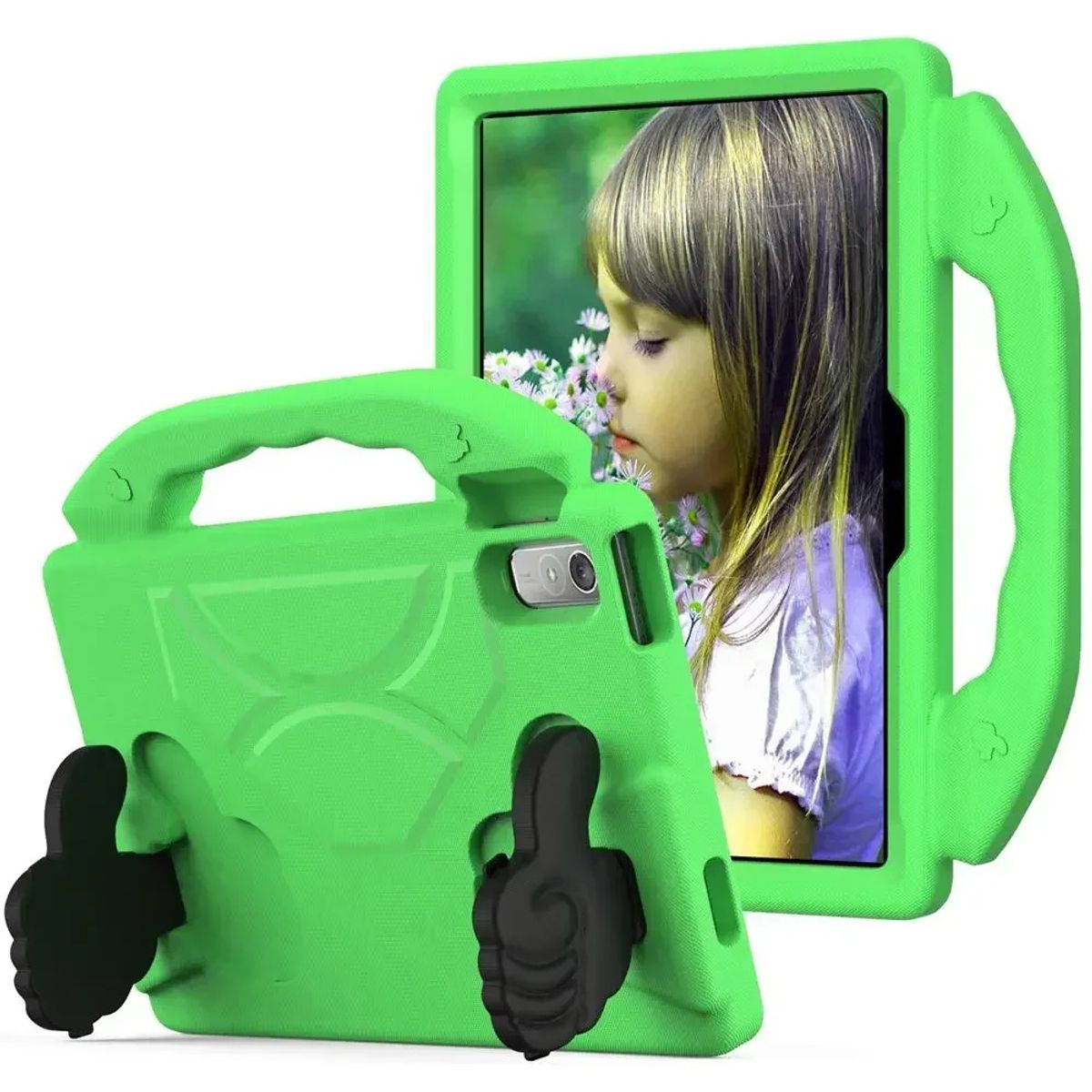 FUNDAANTIGOLPES - Funda de Goma con Diseño Like para Tablet Lenovo M10 5G Verde