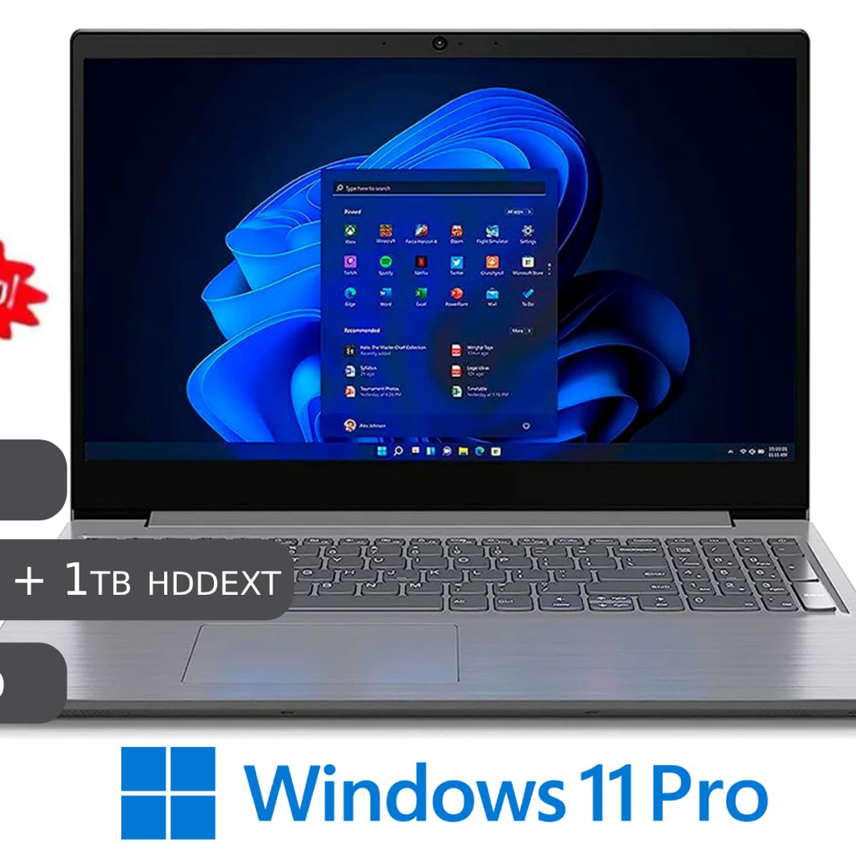 LENOVO - Laptop Nueva Lenovo V15 G4 IRU Intel Core i7 13va 24GB RAM 512GB SSD + 1 TB HDD EXTERNO 15.6" FHD