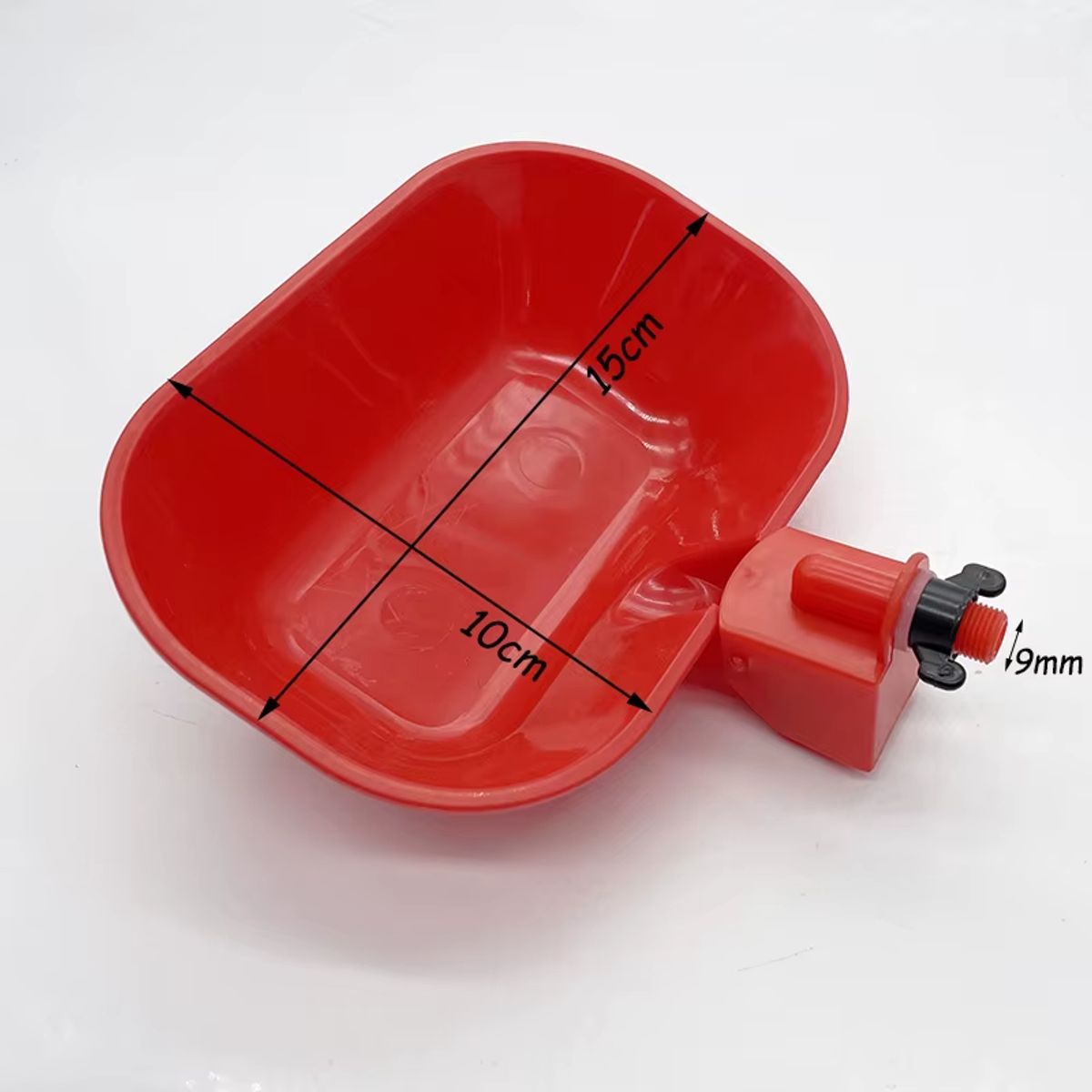 GENERICO - PACK X6 BEBEDERO AUTOMÁTICO PARA POLLOS AVES 10X15CM ROJO