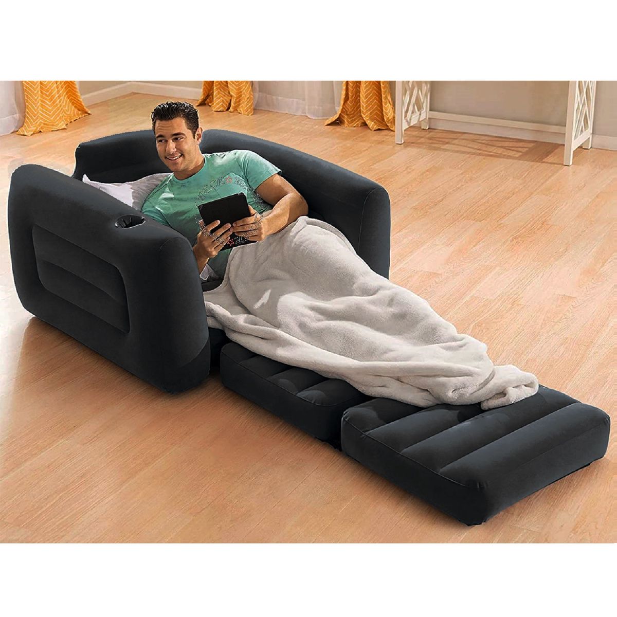INTEX - Combo Sofá Cama Personal Super Inflador Confortable
