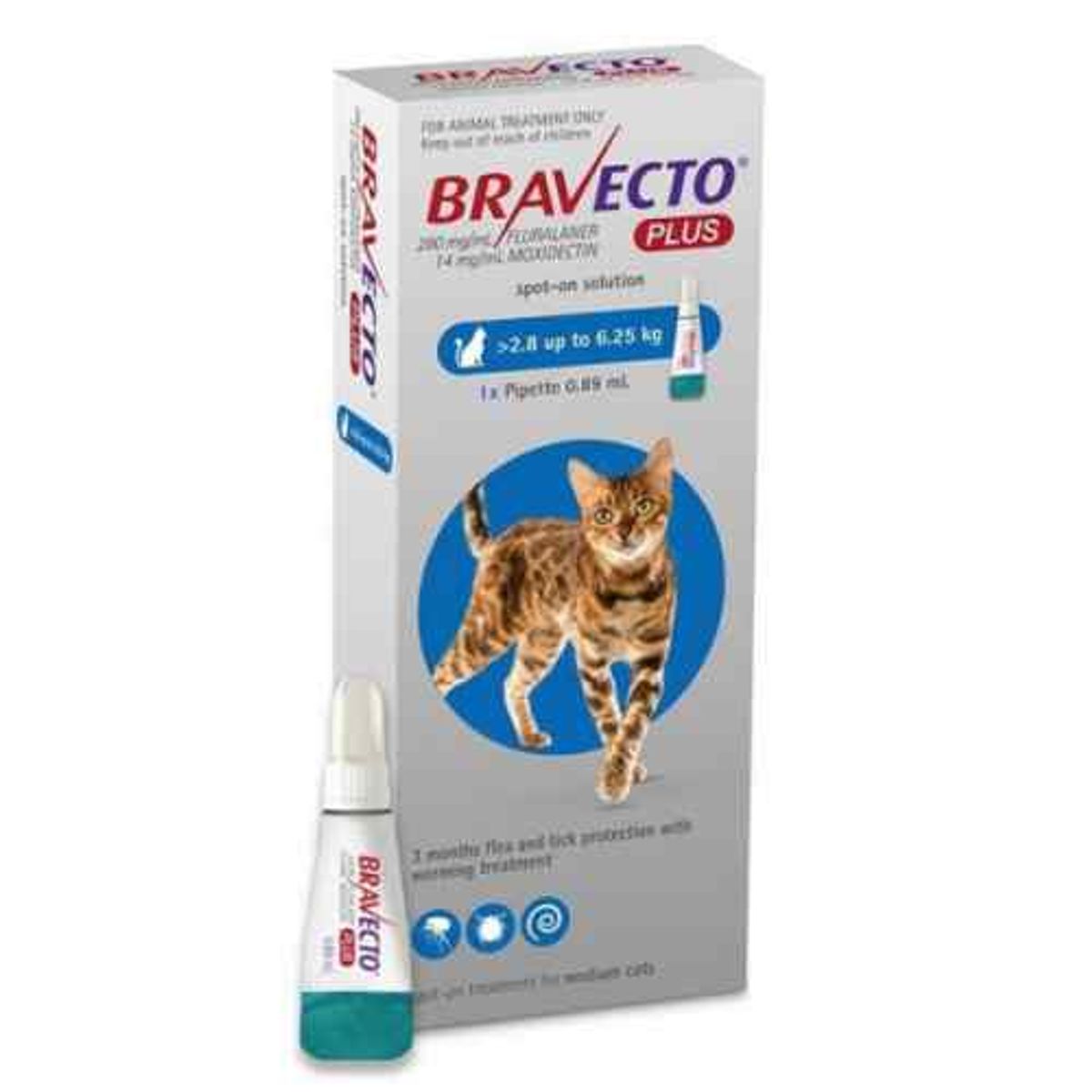 BRAVECTO - Bravecto Plus para gatos  2.8kg  - 6.25kg
