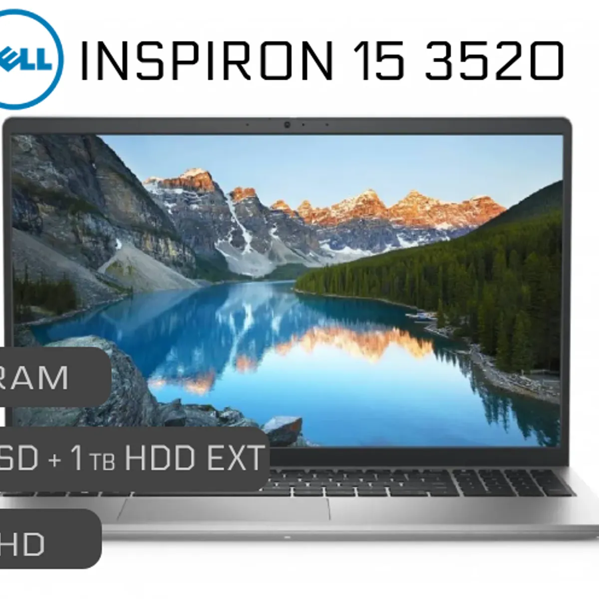 DELL - Laptop Nueva Dell 15 3520 Intel Core i7 12va 32GB RAM 512GB SSD 1TB HDD EXTERNO