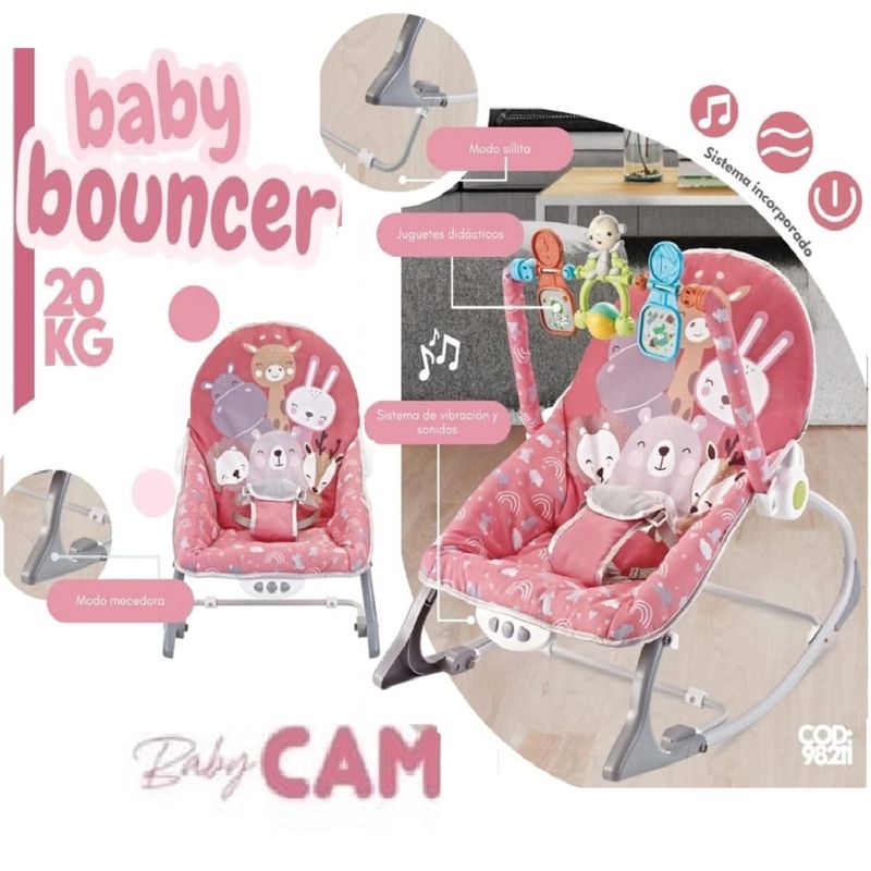 CAM - Silla Mecedora Musical Vibrador con soporte 20 kilos fc