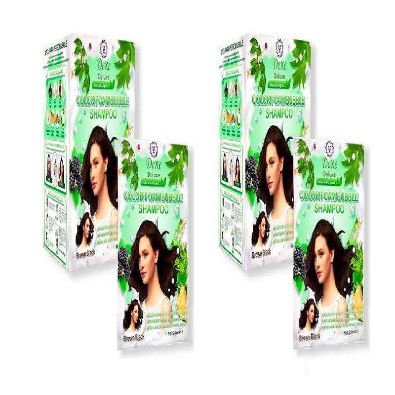 DEXE - 2 Shampoo Pinta Canas Marrón Oscuro - Dexe 10 Piezas