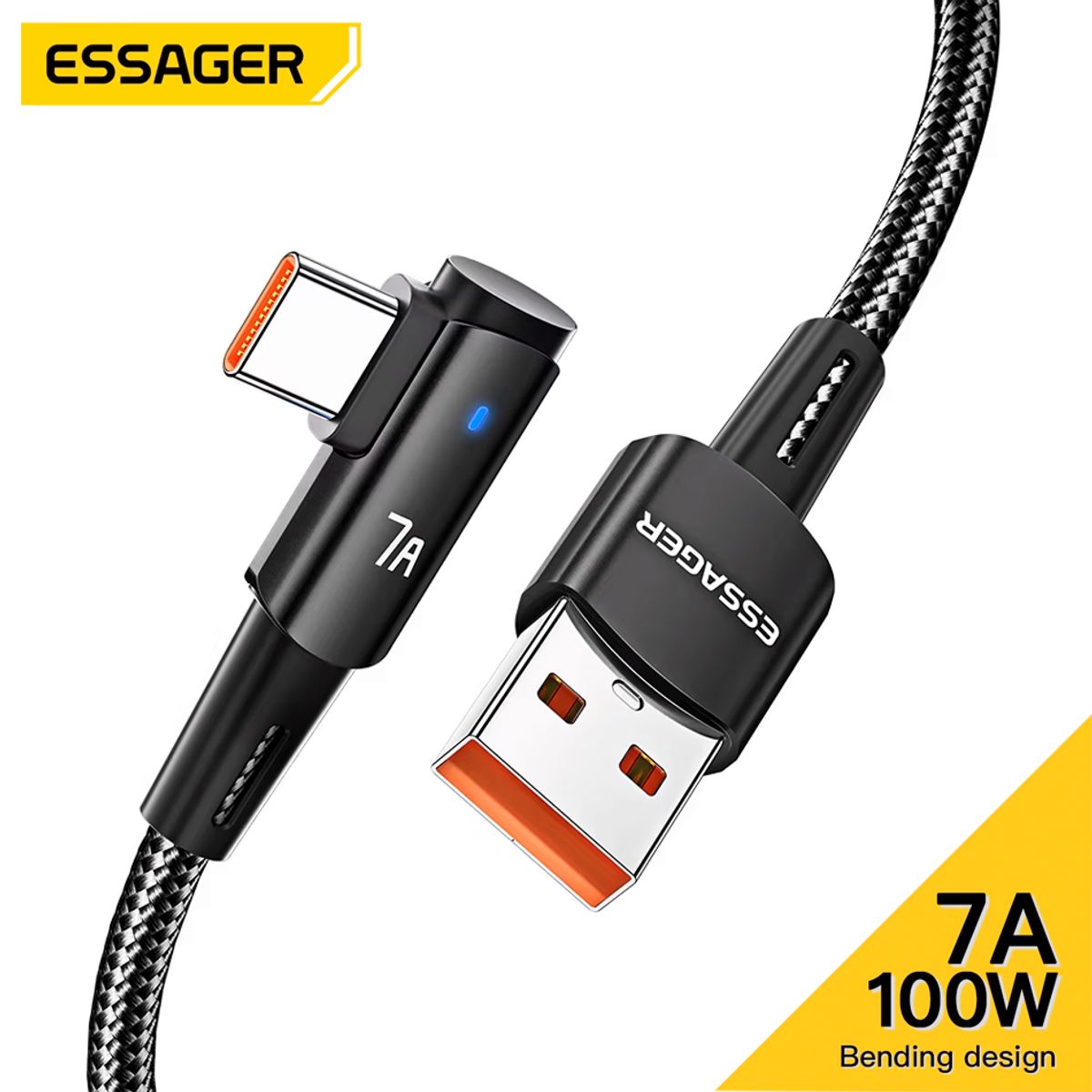 ESSAGER - Cable usb 7A Carga Rapida Essager Usb C 2metros