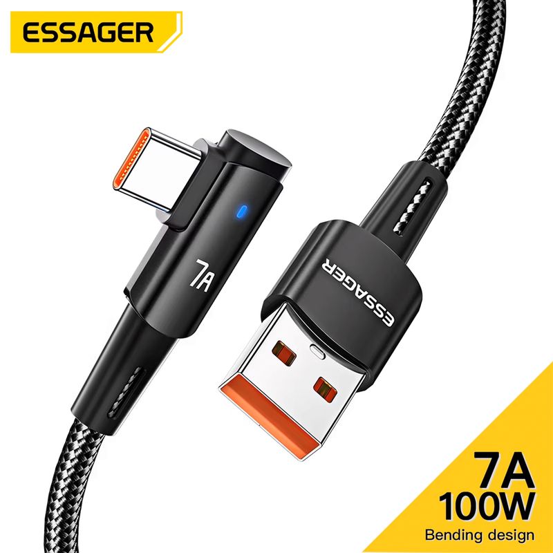 ESSAGER - Cable usb 7A Carga Rapida Essager Usb C 2metros