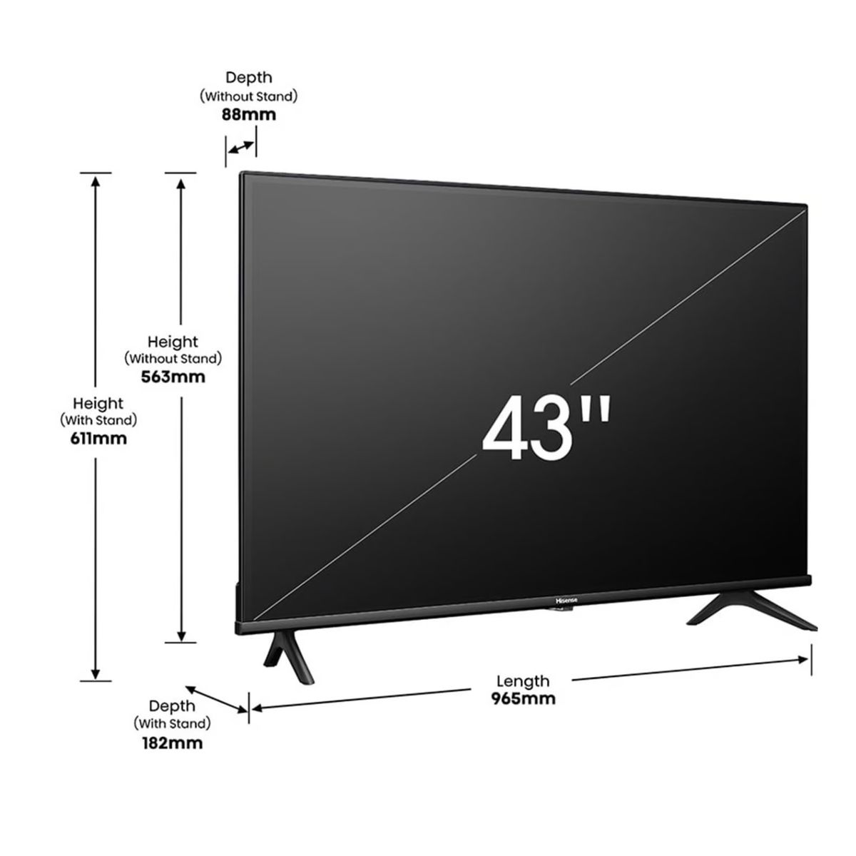 HISENSE - Televisor Hisense 43" FHD Smart TV 43A4K Modelo 2024