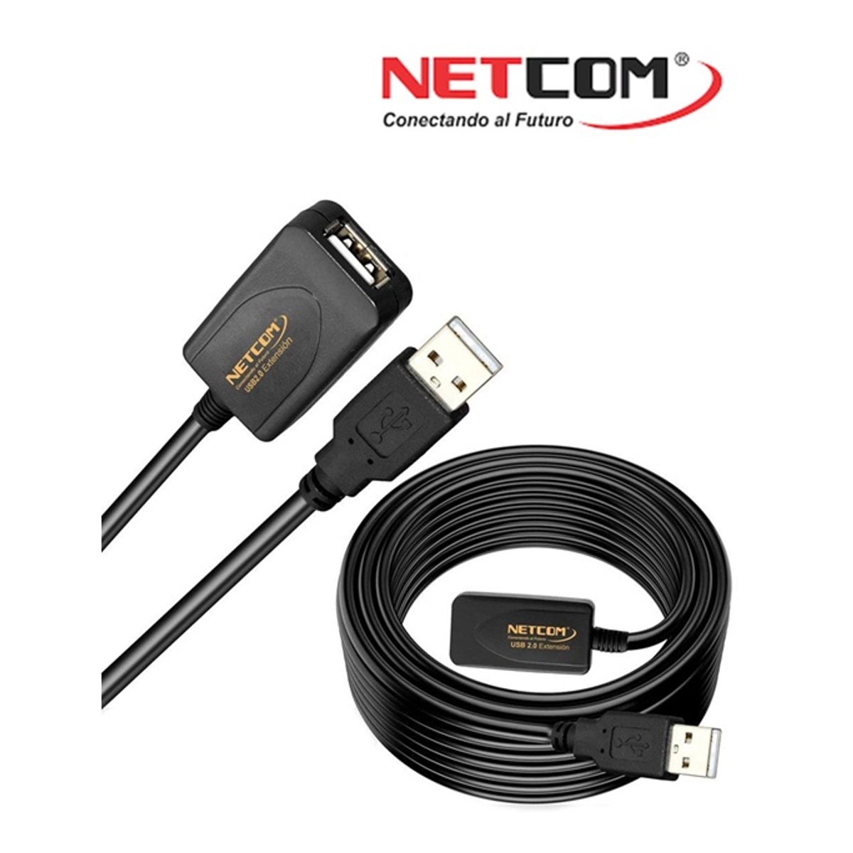 NETCOM - Cable Extensión USB 2.0 Activo Netcom de 15 Metros
