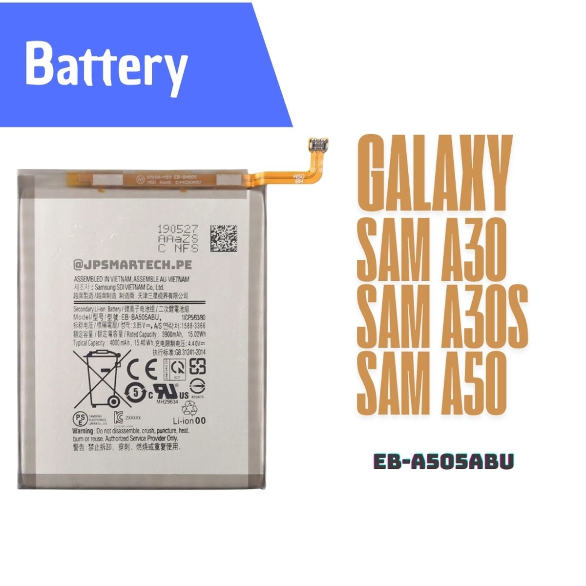 OEM - BATERIA SAMSUNG A50-A30-A30S TORIGINAL-SM NUEVO