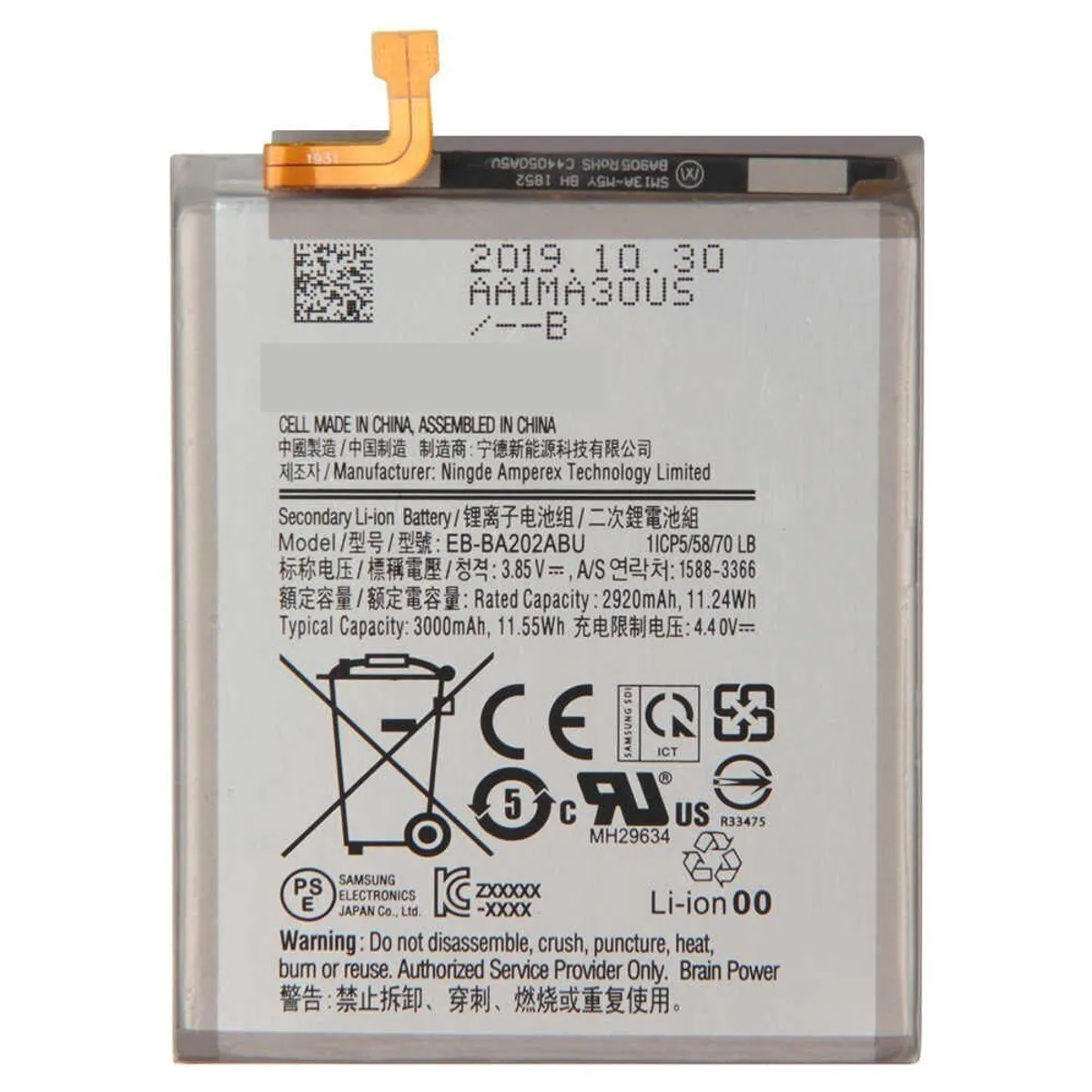 OEM - BATERIA SAMSUNG A50-A30-A30S TORIGINAL-SM NUEVO