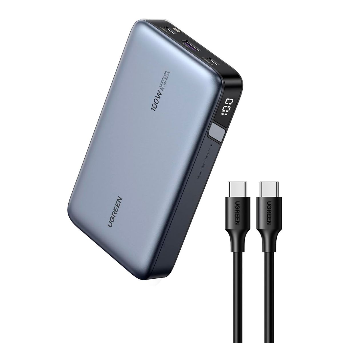 UGREEN - Powerbank Ugreen 100W 2000mAh Macbook Baseus - Gris