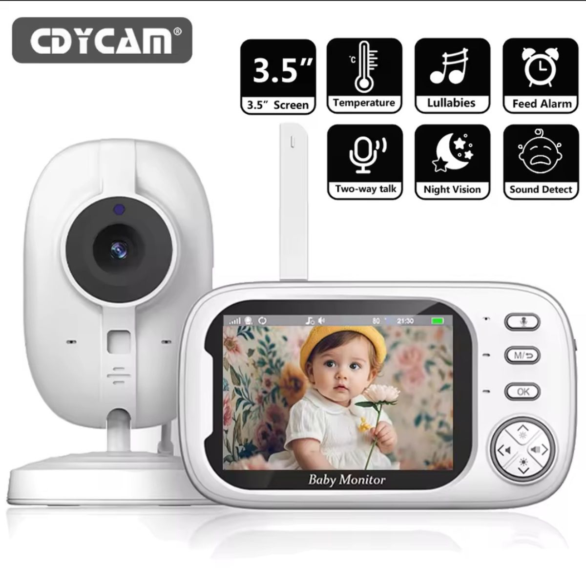 GENERICO - NUEVO VIDEO MONITOR PARA BEBÉ HD VISIÓN NOCTURNA 3.5 "