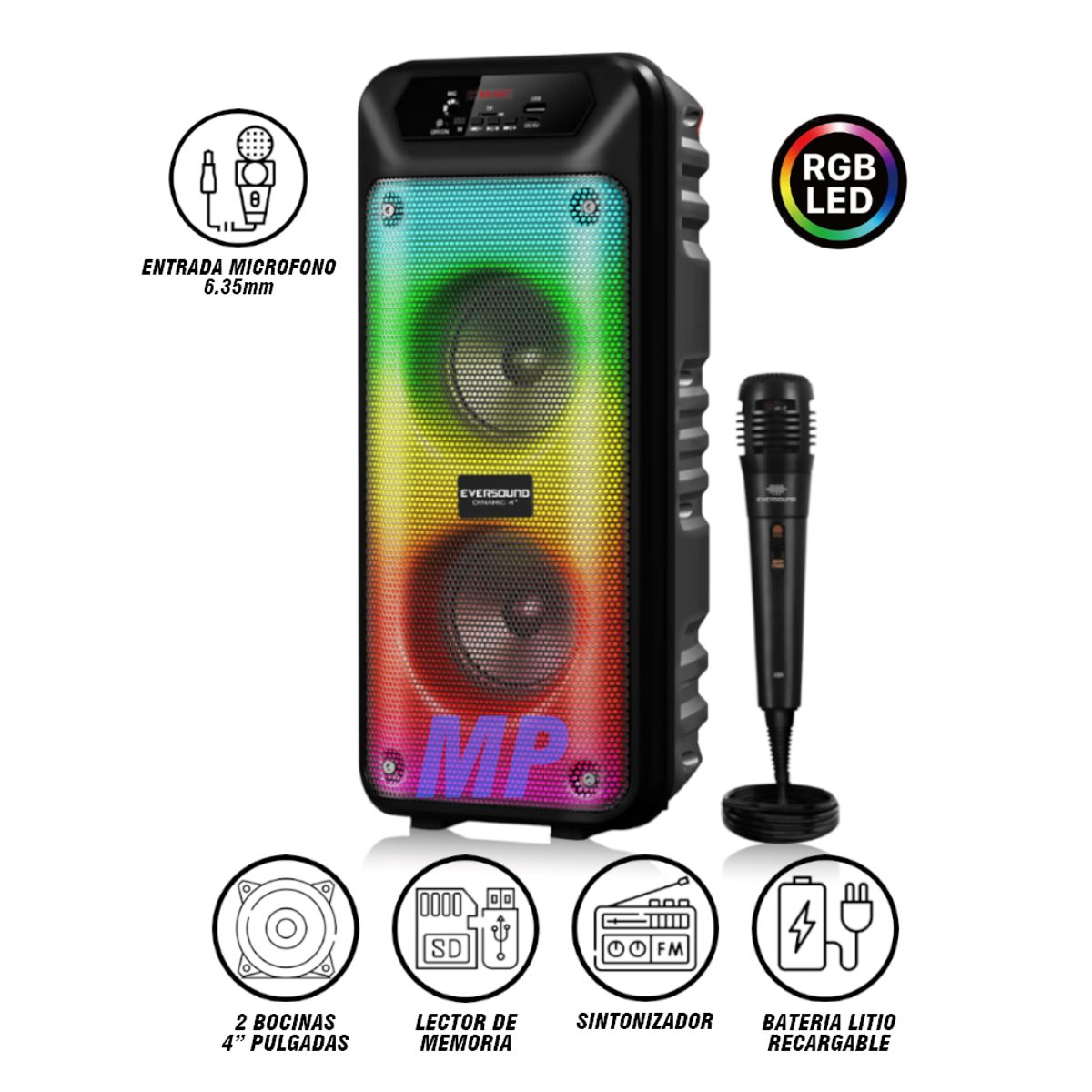 EVERSOUND - PARLANTE MAXTRON DYNAMIC 4" X 2 - EV 5004