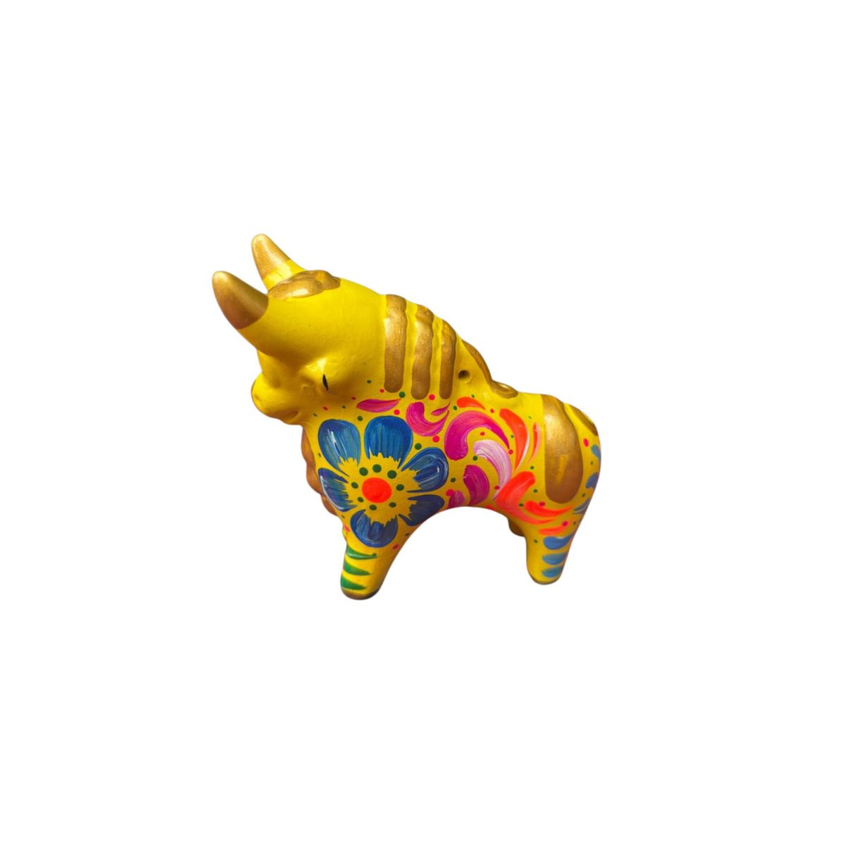 ACHALLAY ARTESANIA DE BARRO - Torito de Pucara 12 cm Amarillo