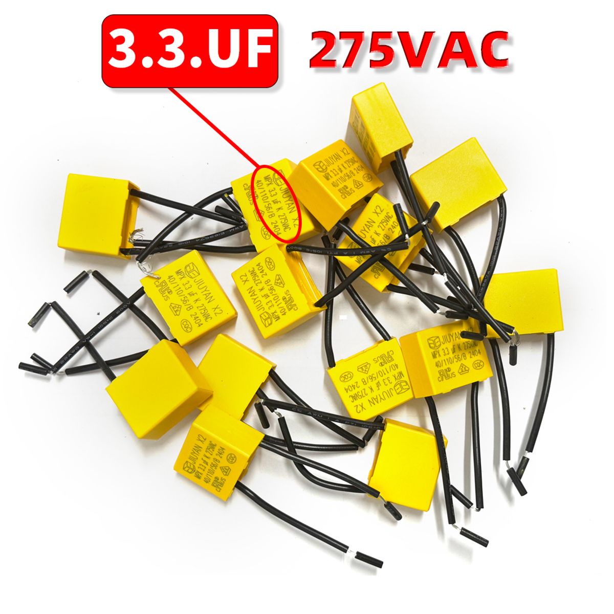 GENERICO - CAPACITOR CONDENSADOR 3.3 UF - REEMPLAZA CABLE NEUTRO - KIT 4 UNIDADES
