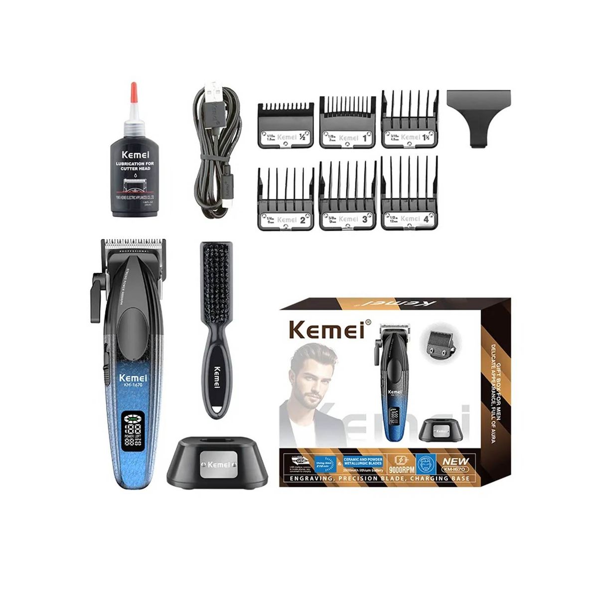 KEMEI - Maquina de cortar cabello Profesional KEMEI
