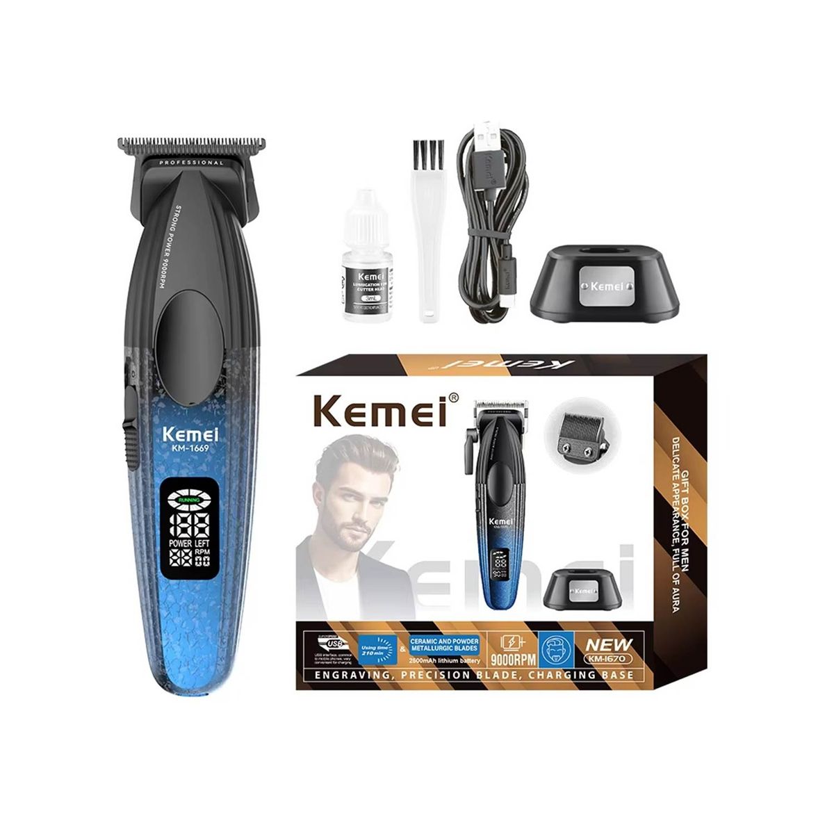 KEMEI - Maquina de cortar cabello TRIMER  Profesional  KEMEI