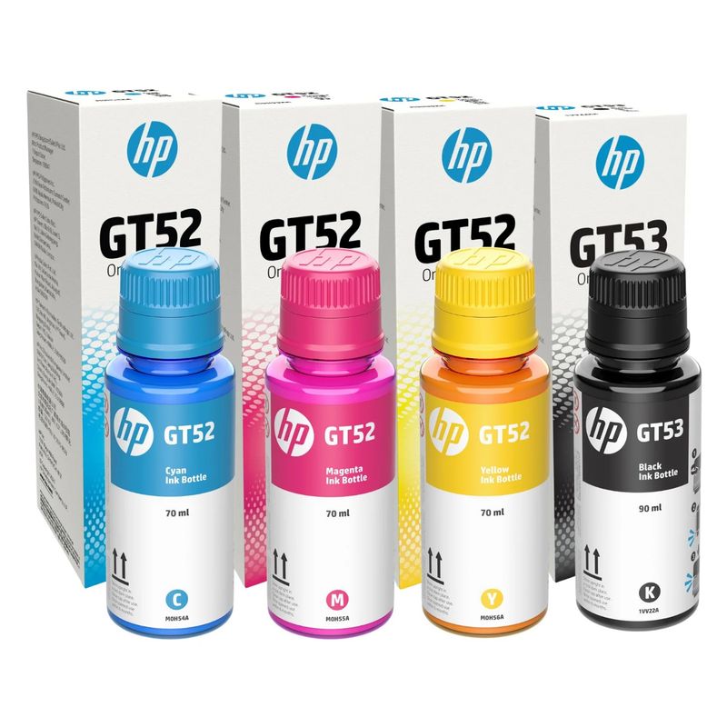 HP - KIT DE 4 TINTAS HP GT52 COLORES GT53 NEGRO