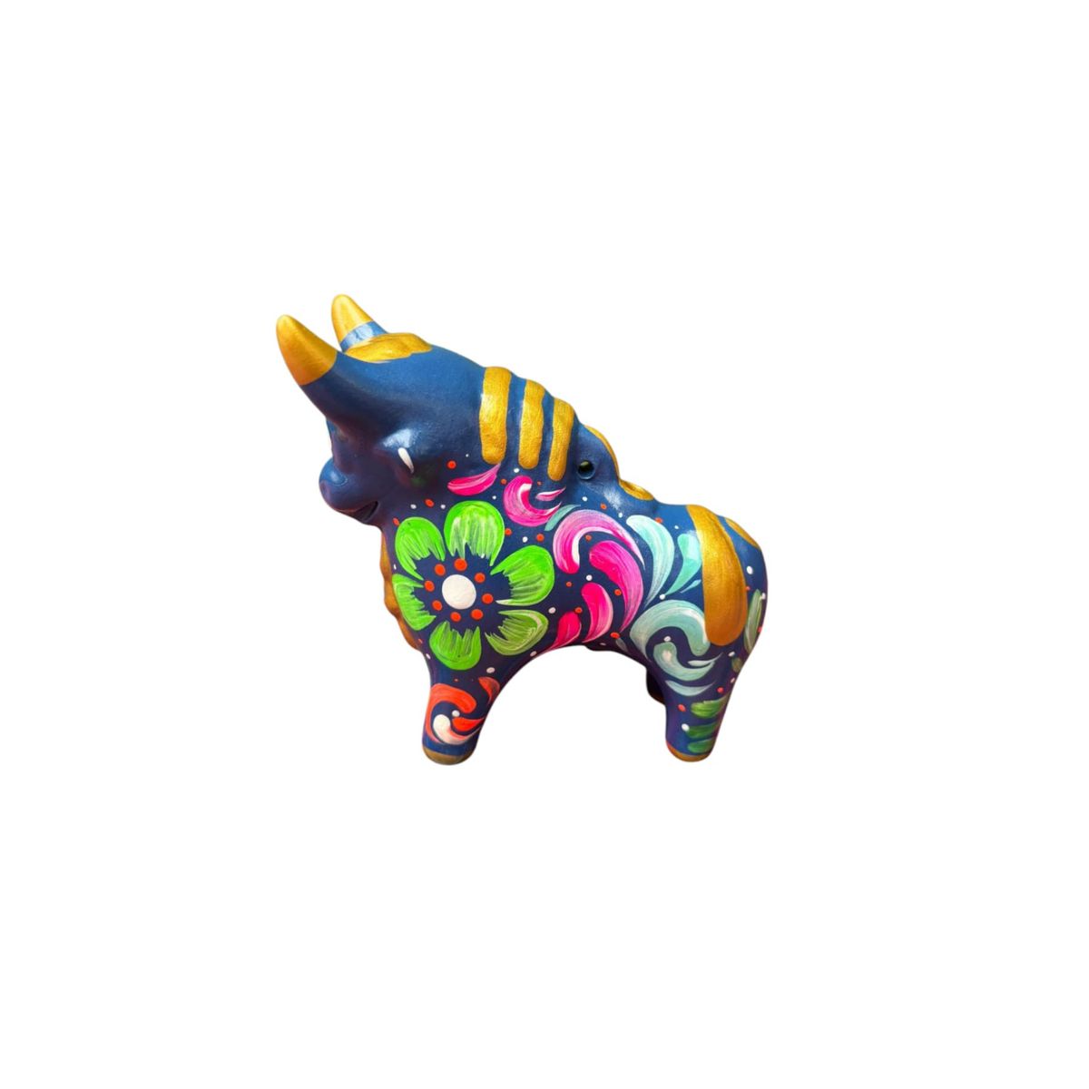 ACHALLAY ARTESANIA DE BARRO - Torito de Pucara 12 cm Azul