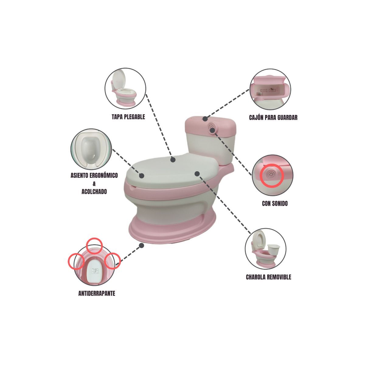 GENERICO - Bacin Inodoro CON SONIDO para niños de 1 a 6 años