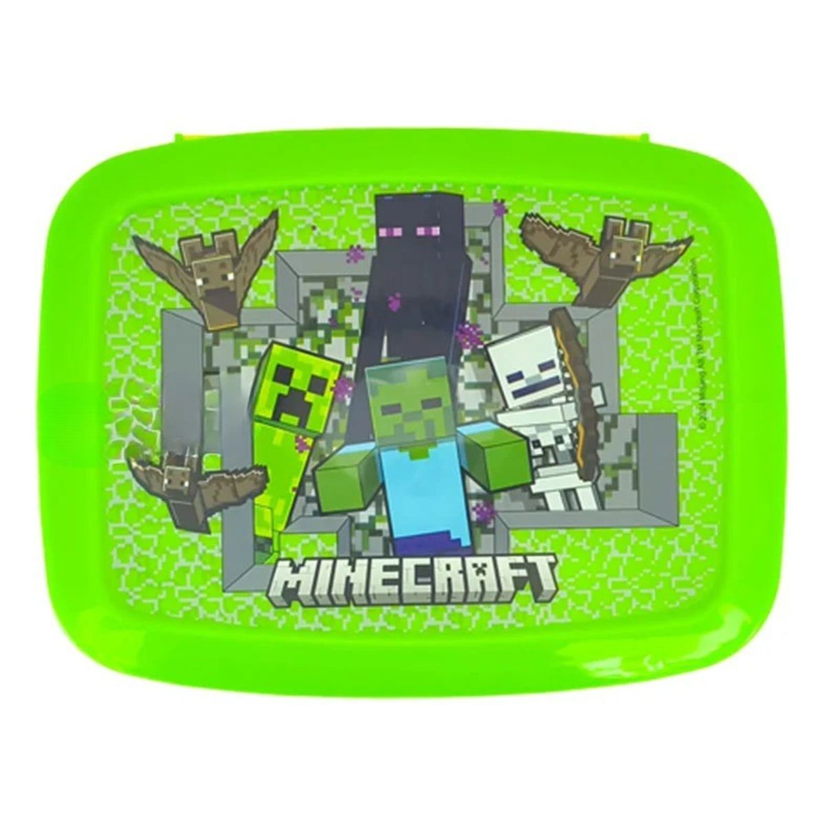 GENERICO - LONCHERA TIPO BENTO 3 DIVISIONES ANTIDERRAME MINECRAFT STOR