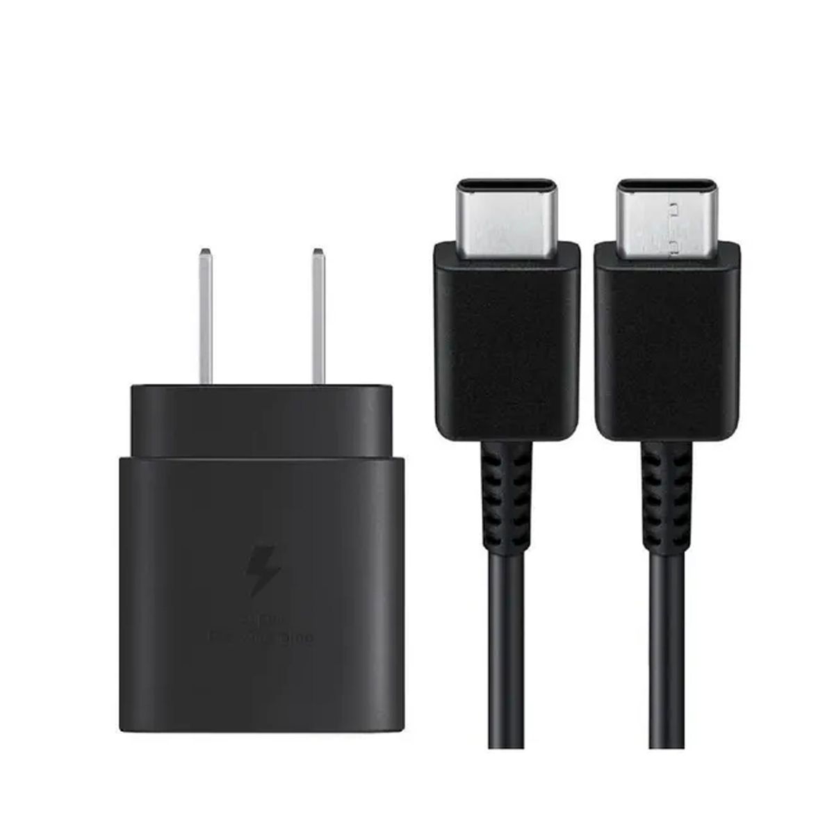 SAMSUNG - Cargador Samsung 25W EP-TA800 + Cable C A C Galaxy A55A56 Negro