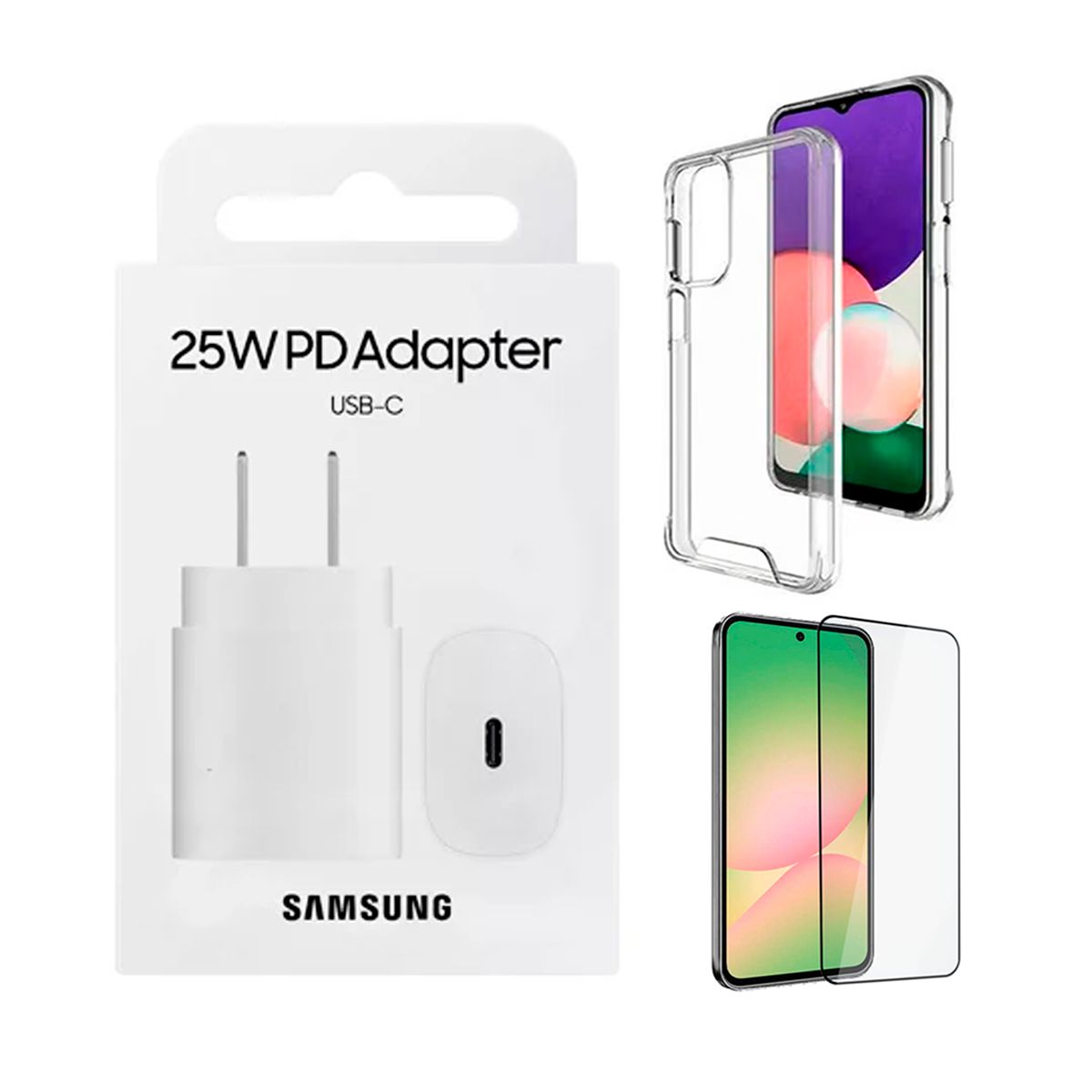 SAMSUNG - Kit Para Samsung A56 Adaptador 25w Blanco + Case Y Funda
