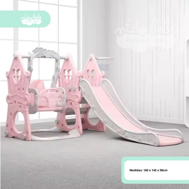 GENERICO - Tobogan para niños modelo castell pink