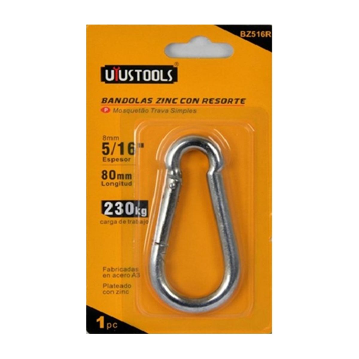 UYUSTOOLS - Mosquetón Bandola 8x80mm X 230kg UYU