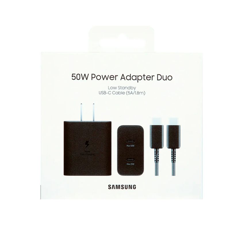 SAMSUNG - Cargador Samsung Usb-C 50W Duo Cable 5A 180CM EP-T5020