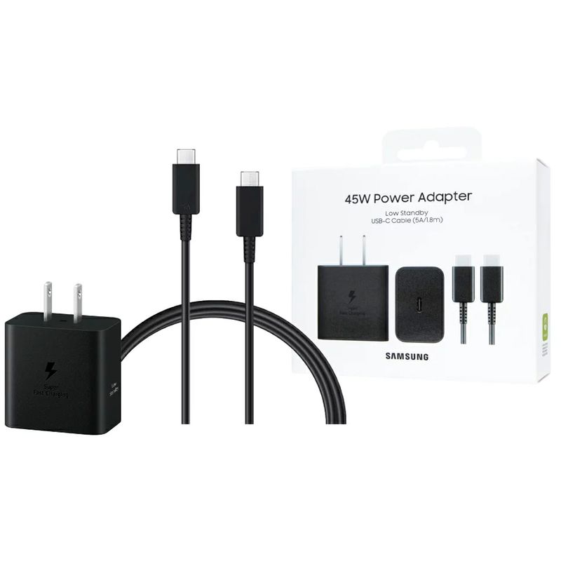 SAMSUNG - Cargador Samsung 45W GAN Cable 5A 180cm para S23 S23 Plus