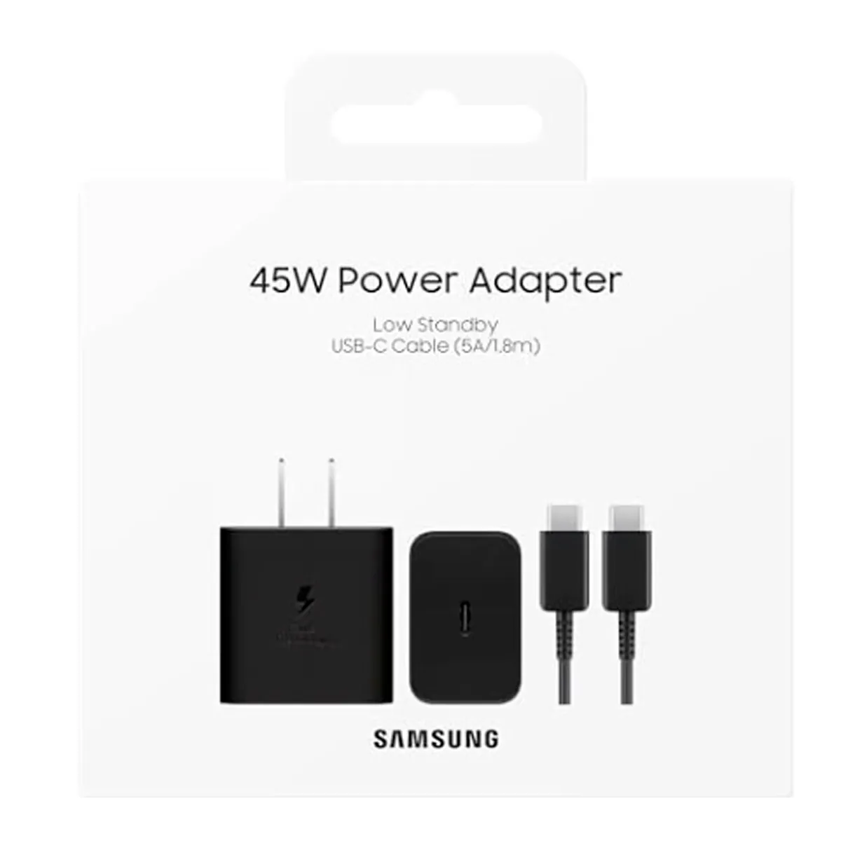 SAMSUNG - Cargador Samsung Súper Rápida de 45W + Cable C a C 5A de 180cm EP-T4511