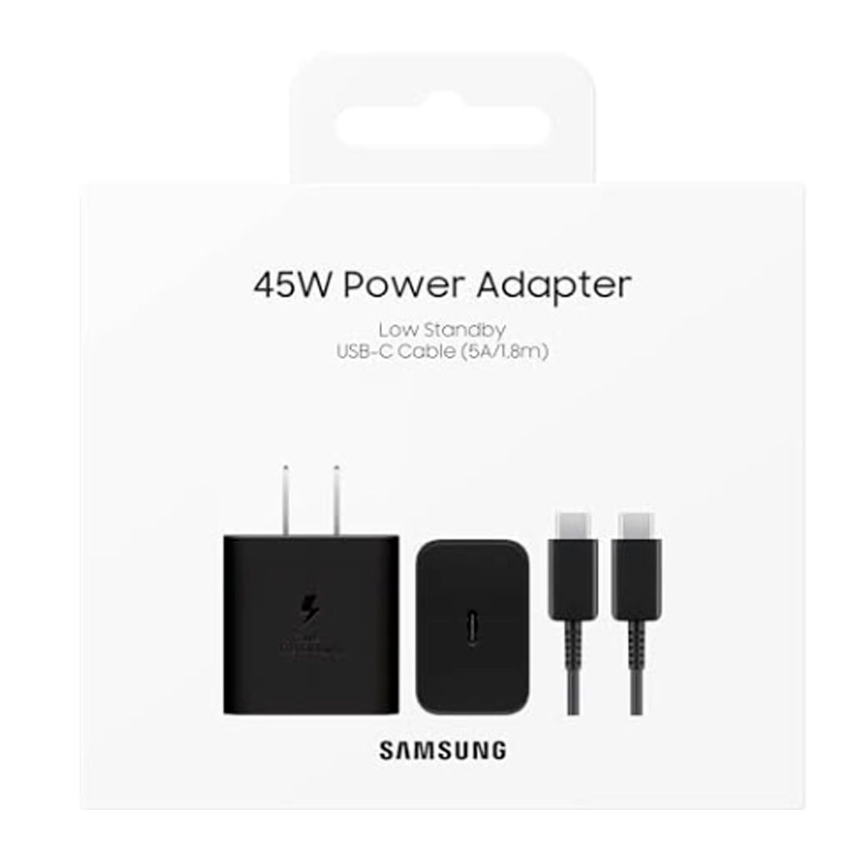 SAMSUNG - Cargador Samsung Súper Rápida de 45W + Cable C a C 5A de 180cm EP-T4511