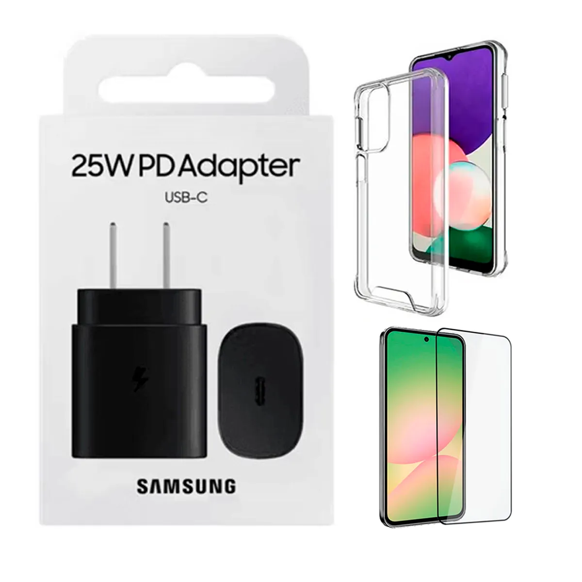 SAMSUNG - Kit Para Samsung A56 Adaptador 25w Negro + Case Y Funda