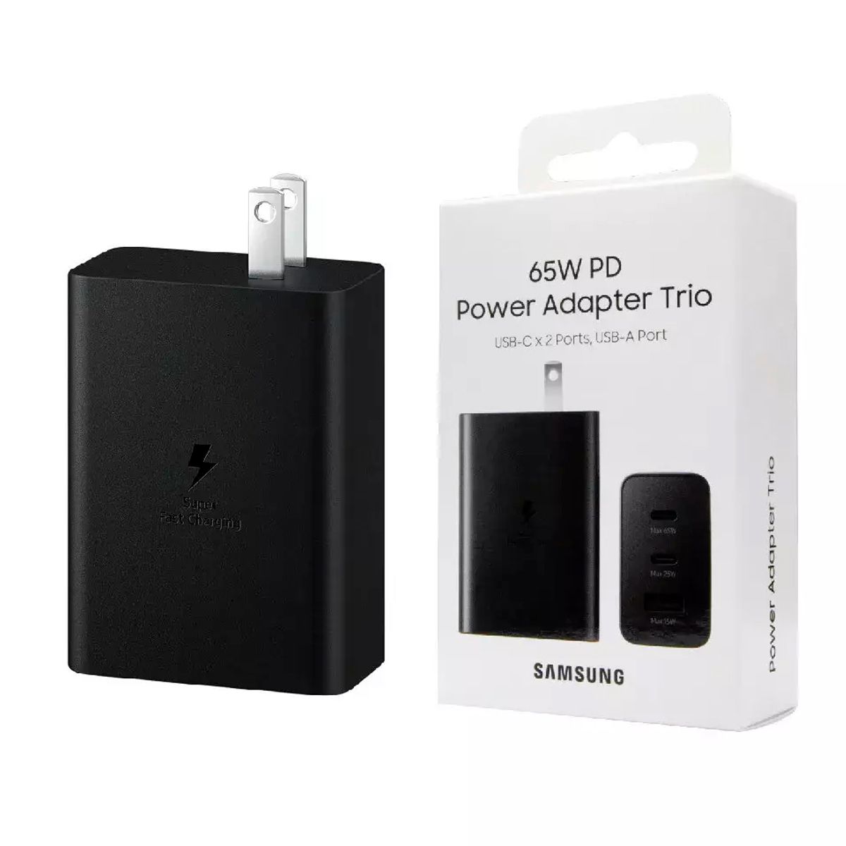 SAMSUNG - Cargador Samsung 65w Trio Para Galaxy S20 S20 Plus S20 Ultra