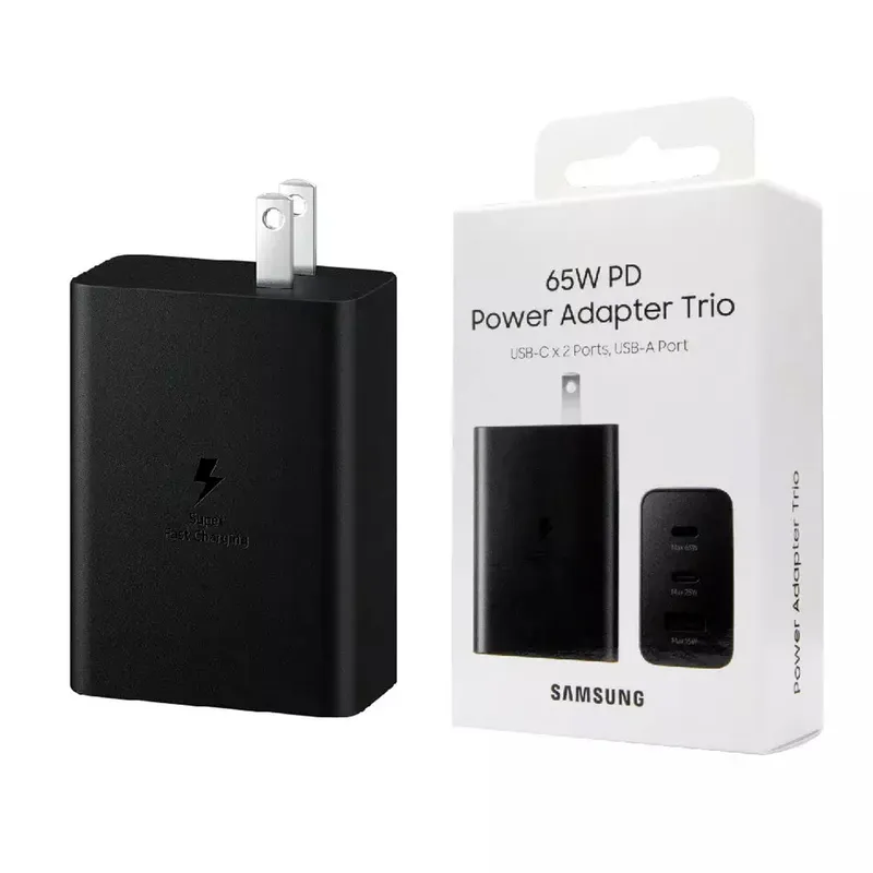 SAMSUNG - Cargador Samsung 65w Trio Para Galaxy S25 S25 Plus S25 Ultra