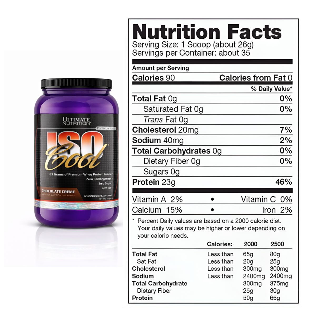 ULTIMATE NUTRITION - Iso Cool 2 LB Proteina Isolatada 35 Servicios - Chocolate