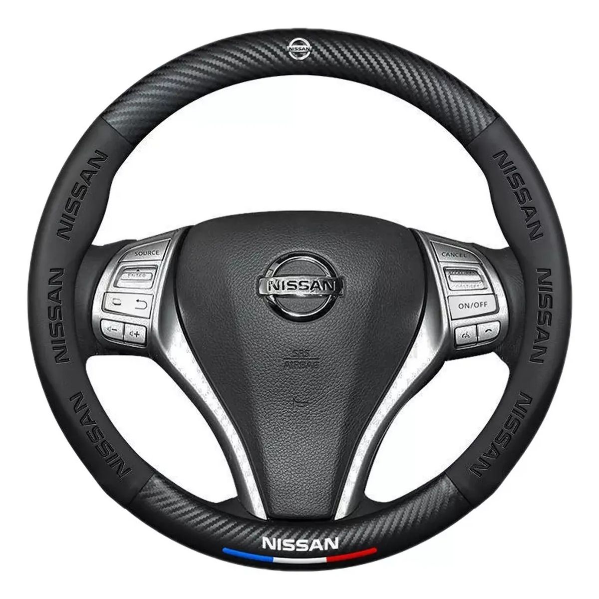 GENERICO - Funda Cubre Volante Nissan - Fibra de Carbono