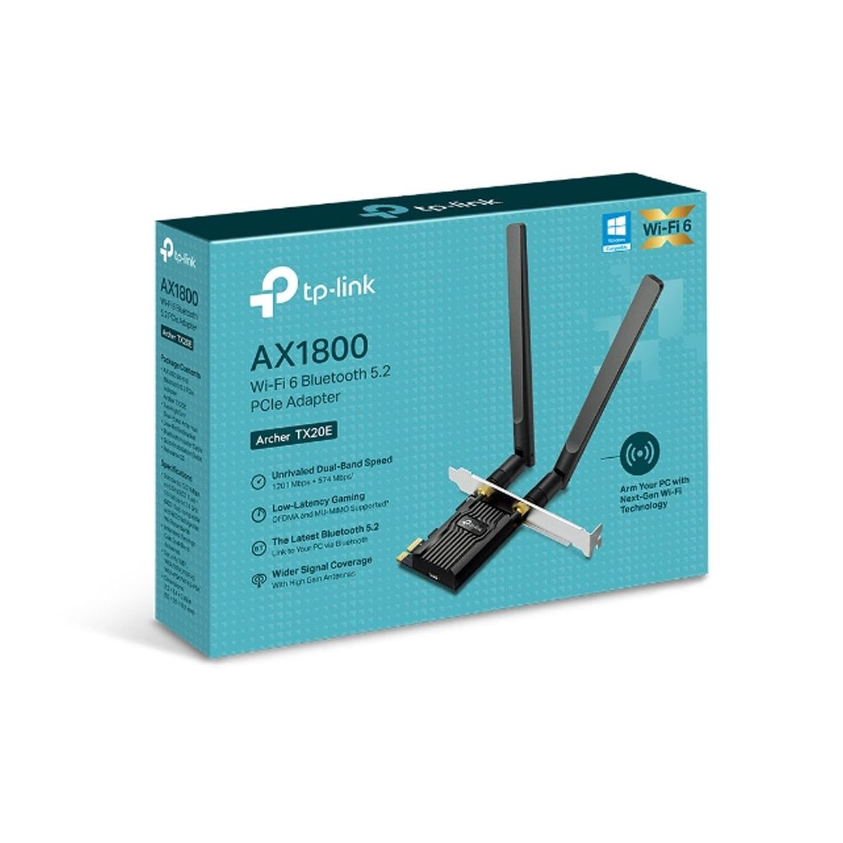 TP LINK - Adaptador PCIe AX1800 Wi-Fi 6 Bluetooth 5.2