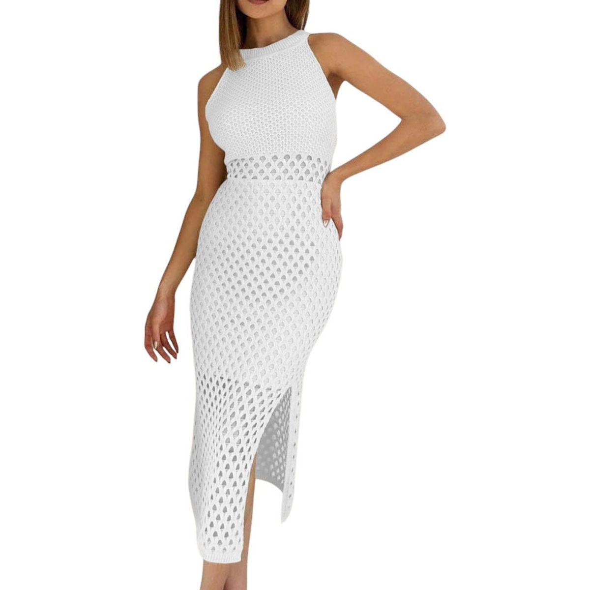 GENERICO - Vestido Hilo Trasluce Y Forro 359G-30 Color Blanco