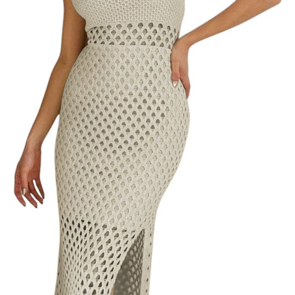 GENERICO - Vestido Hilo Trasluce Y Forro 359G-30 Color Hueso