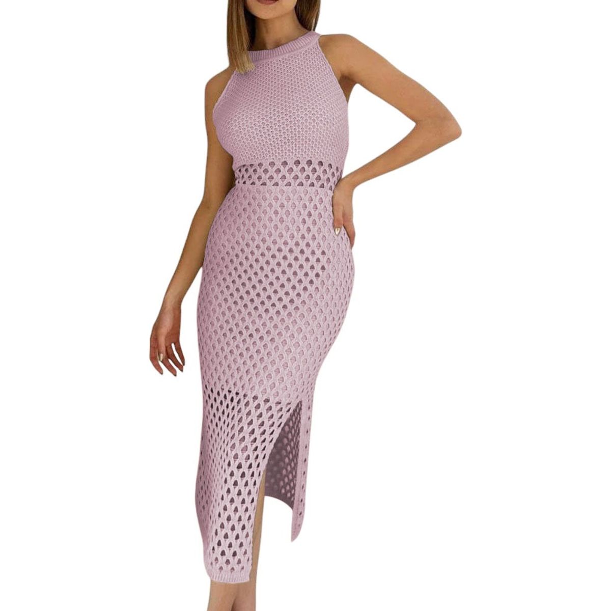 GENERICO - Vestido Hilo Trasluce Y Forro 359G-30 Color Lila