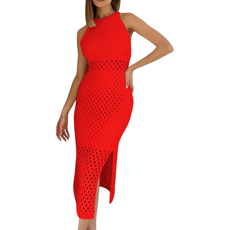 GENERICO - Vestido Hilo Trasluce Y Forro 359G-30 Color Rojo-