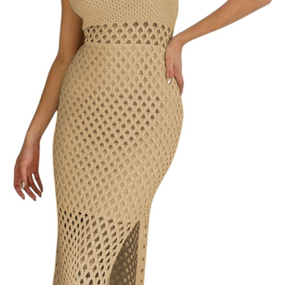 GENERICO - Vestido Hilo Trasluce Y Forro 359G-30 Color Vainilla-