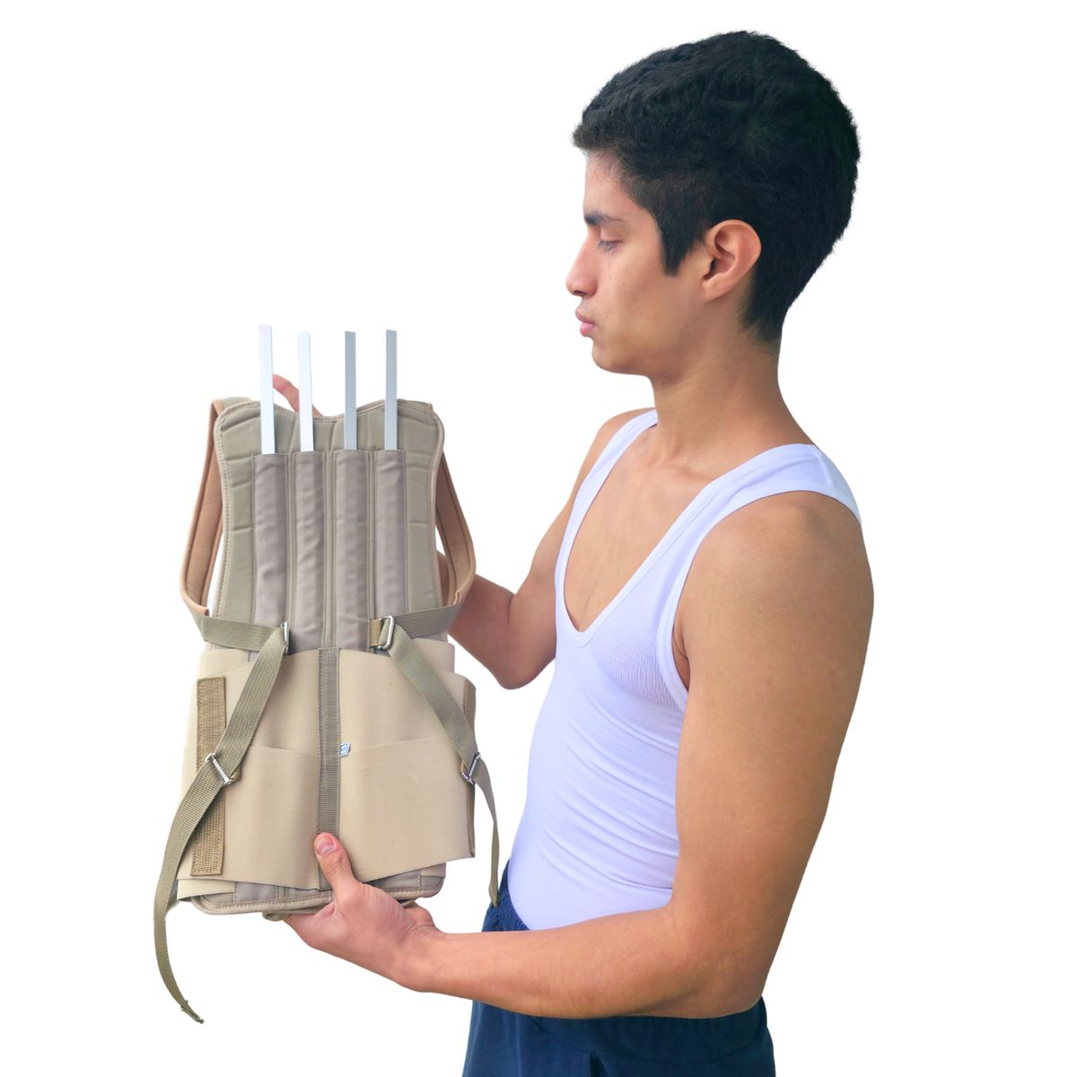 GENERICO - FAJA DORSO RIGIDA DRILL ANTIALERGICO TALLA L