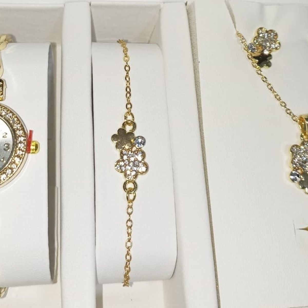 GENERICO - PACK SET DE 6 PIEZAS RELOJ ARETES PULSERA COLLAR ANILLO Y ESTUCHE