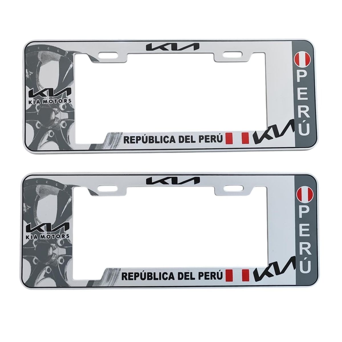 GENERICO - Porta Placa Modelo Europeo Perú Kia Universal Blanco