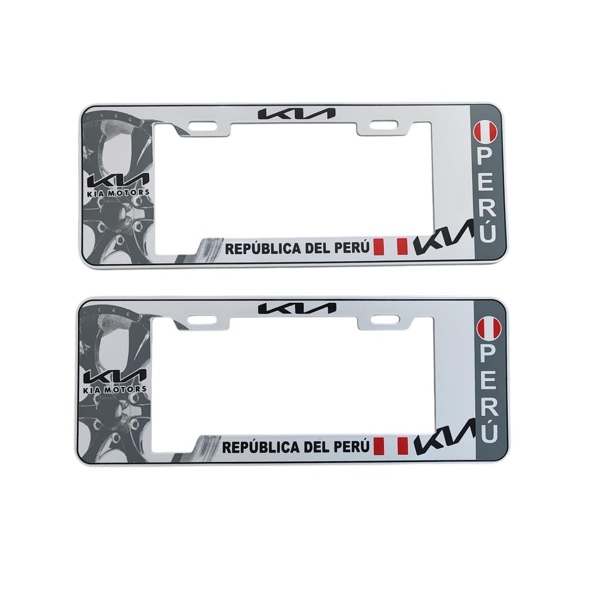 GENERICO - Porta Placa Modelo Europeo Perú Kia Universal Blanco